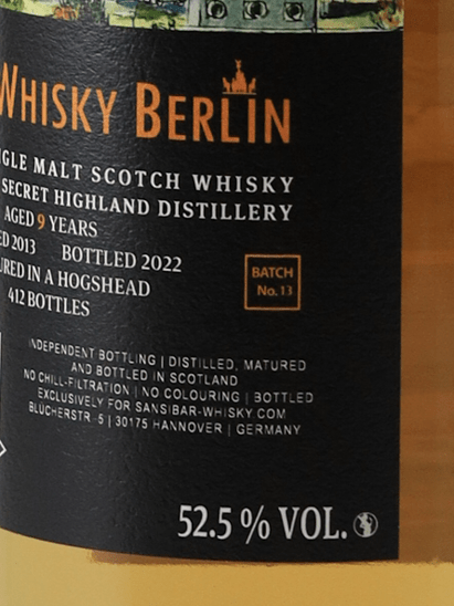 Sansibar Secret Highland 9 Year Old 2013 - Bottle Of Japan
