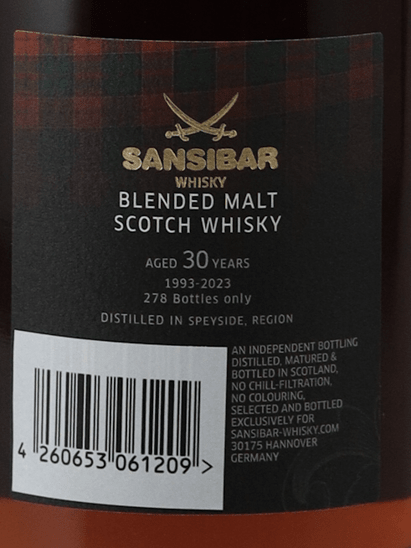 Sansibar Speyside Region 30 Year Old 1993 - Bottle Of Japan