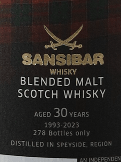 Sansibar Speyside Region 30 Year Old 1993 - Bottle Of Japan