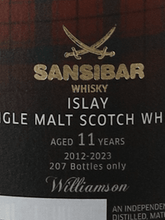 Load image into Gallery viewer, Sansibar Williamson 11 Year Old 2012 - Bottle Of Japan