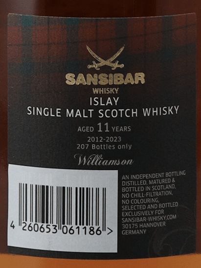 Sansibar Williamson 11 Year Old 2012 - Bottle Of Japan