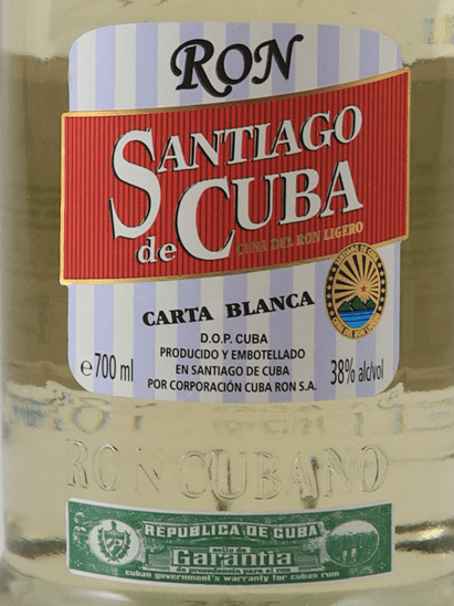 Santiago de Cuba Cartablanca Old Label - Bottle Of Japan