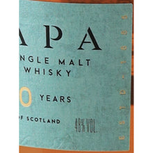 Load image into Gallery viewer, Scapa 10 Year Old Orkney Single Malt Scotch Whisky 700ml - abv label detail