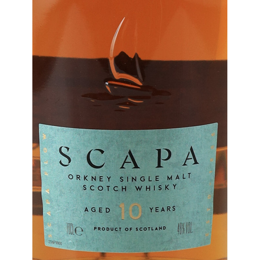 Scapa 10 Year Old Orkney Single Malt Scotch Whisky 700ml - front label detail