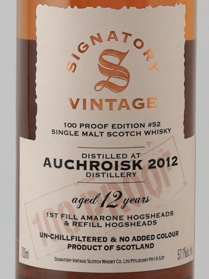 Signatory Auchroisk 12 Year Old 2012 - Bottle Of Japan