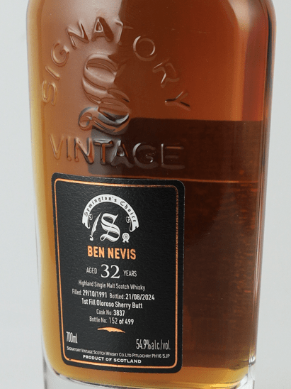 Signatory Ben Nevis 32 Year Old 1991 - Bottle Of Japan
