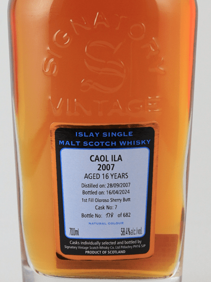 Signatory Caol Ila 16 Year Old 2007 - Bottle Of Japan