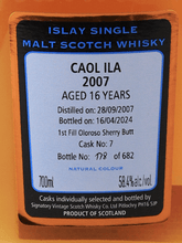 Load image into Gallery viewer, Signatory Caol Ila 16 Year Old 2007 - Bottle Of Japan
