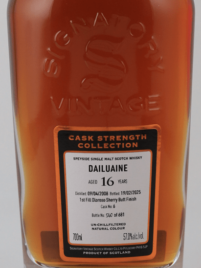 Signatory Dailuaine 16 Year Old 2008 - Bottle Of Japan
