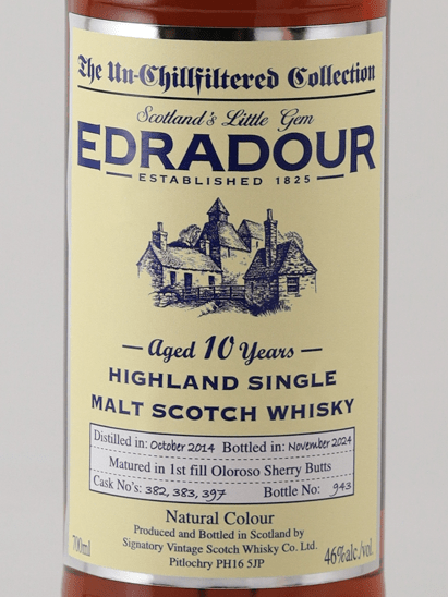 Signatory Edradour 10 Year Old 2014 Unchillfiltered - Bottle Of Japan