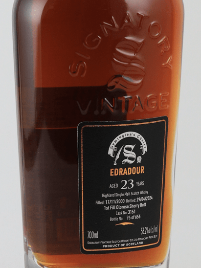 Signatory Edradour 23 Year Old 2000 - Bottle Of Japan