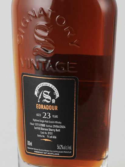 Signatory Edradour 23 Year Old 2000 - Bottle Of Japan
