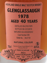 Load image into Gallery viewer, Signatory Glenglassaugh 40 Year Old 1978 30th Anniversary - Bottle Of Japan