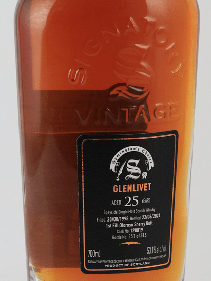 Signatory Glenlivet 25 Year Old 1998 - Bottle Of Japan