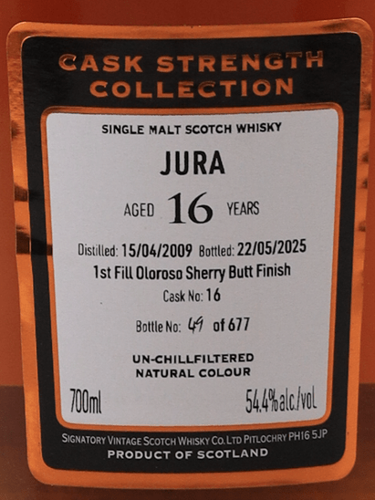 Signatory Jura 16 Year Old 2009 - Bottle Of Japan