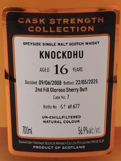 Signatory Knockdhu 16 Year Old 2008 - Bottle Of Japan