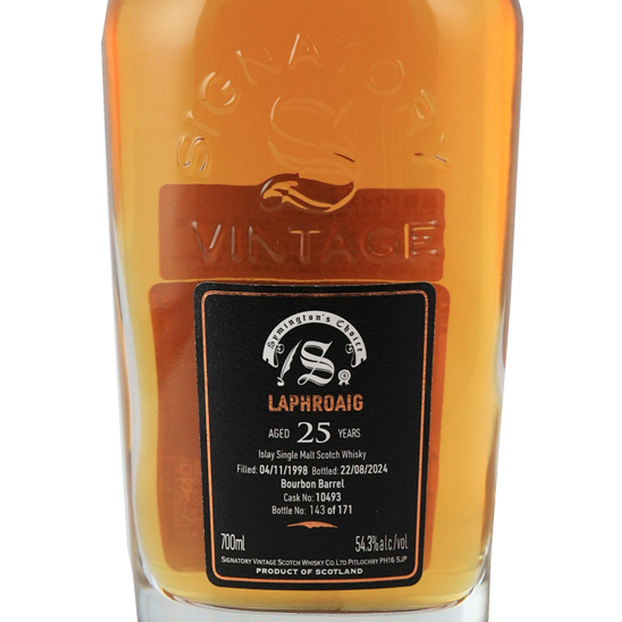 Signatory Laphroaig 25 Year Old 1998, 54.3%, 700ml - front label