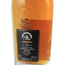 Load image into Gallery viewer, Signatory Laphroaig 25 Year Old 1998, 54.3%, 700ml - label right angle