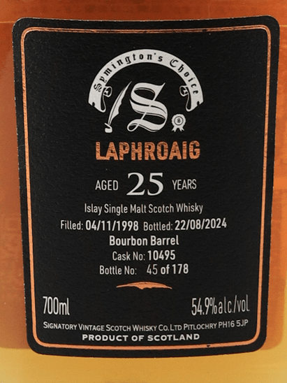 Signatory Laphroaig 25 Year Old 1998 - Bottle Of Japan