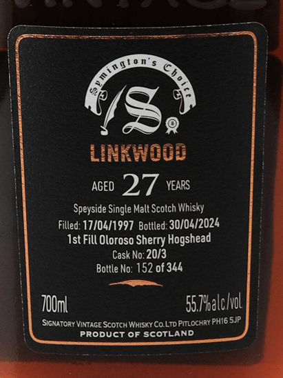 Signatory Linkwood 27 Year Old 1997 - Bottle Of Japan