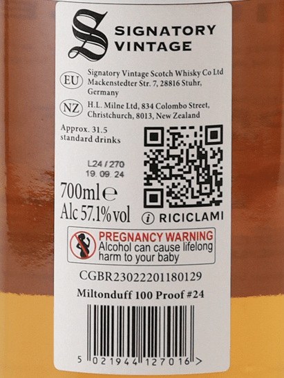 Signatory Miltonduff 8 Year Old 2015 - Bottle Of Japan