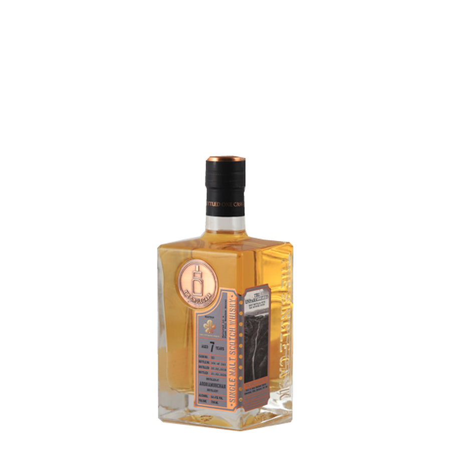 The Single Cask Ardnamurchan 7 Year Old 2018 64.4% for The Ultimate Spirits and Bar Minmorehouse - right bottle angle