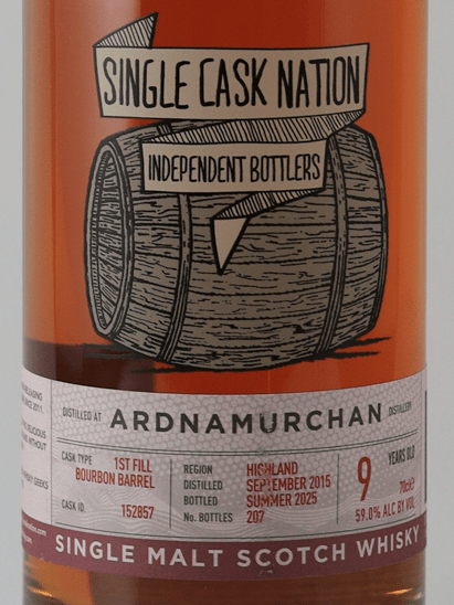 Single Cask Nation Ardnamurchan 9 Year Old 2015 Peated - Bottle Of Japan