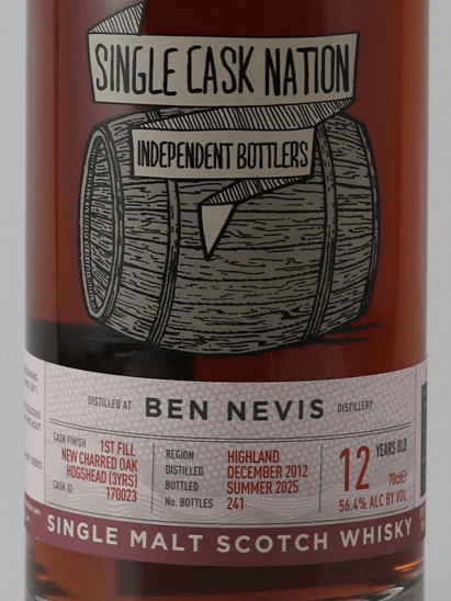Single Cask Nation Ben Nevis 12 Year Old 2012 - Bottle Of Japan