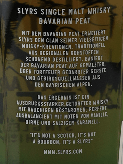Slyrs Single Malt Whisky Bavarian Peat - Bottle Of Japan