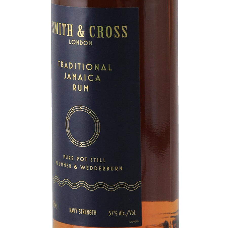 Smith & Cross Traditional Jamaica Rum - front label right angle