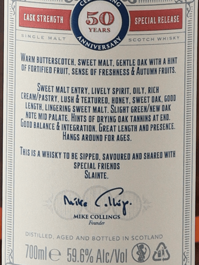 Spencer Collins Mannochmore 2011 50th Anniversary Bottle - Bottle Of Japan