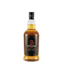 Load image into Gallery viewer, Springbank 10 Year Old single malt whisky bottle, front view with old black label