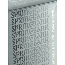 Load image into Gallery viewer, Springbank 10 Year Old single malt whisky presentation box side with Springbank pattern and visible wear