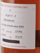 Load image into Gallery viewer, Springbank 12 Year Old 2012 Palo Cortado Duty Paid Sample - Bottle Of Japan