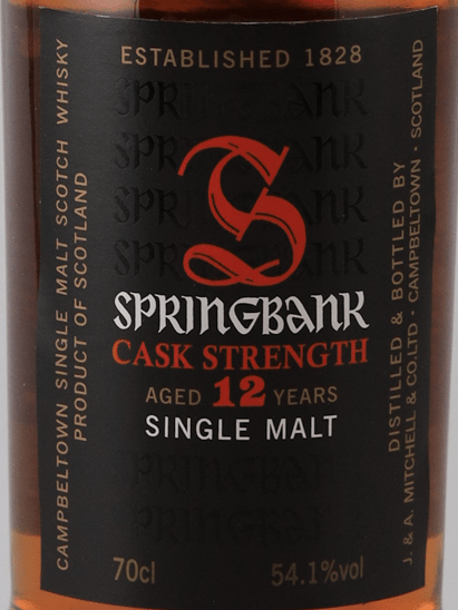 Springbank 12 Year Old Cask Strength Old Label - Bottle Of Japan