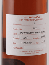 Load image into Gallery viewer, Springbank 15 Year Old 2009 Sherry Cask DUTY PAID SAMPLE - Bottle Of Japan