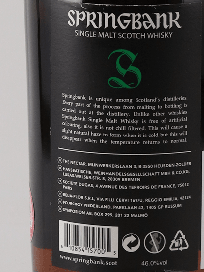 Springbank 15 Year Old 2021 - 10 Release - Bottle Of Japan