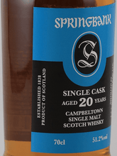 Load image into Gallery viewer, Springbank 20 Year Old 1998 Rum Cask - Bottle Of Japan