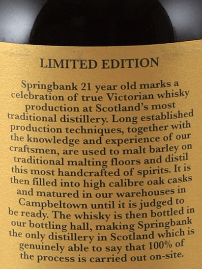 Springbank 21 Year Old 2025 Release - Bottle Of Japan