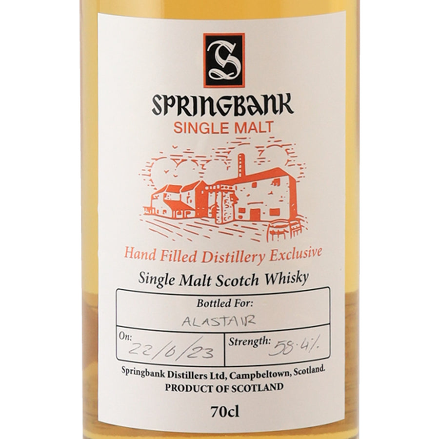 Springbank Hand Filled 2023 bottling 58.4%, 700ml - front label