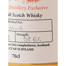 Load image into Gallery viewer, Springbank Hand Filled 2023 bottling 58.6%, 700ml - handwritten strength