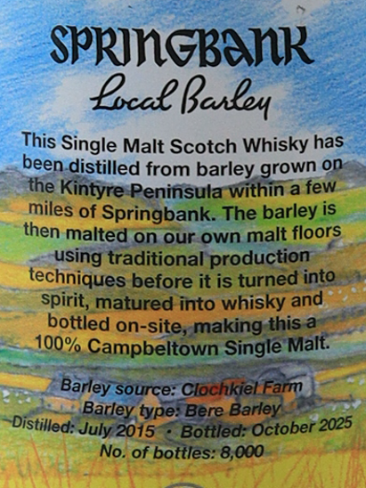 Springbank Local Barley 10 Year Old - Bottle Of Japan