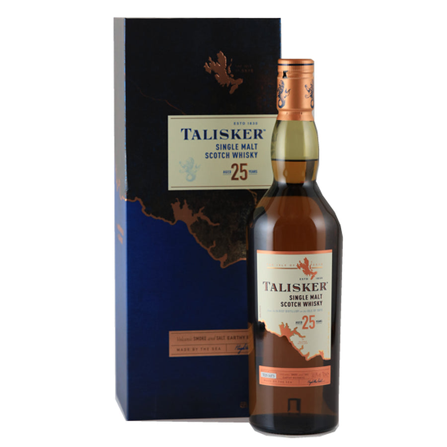 Talisker 25 Year Old 2022 release 700ml - bottle and box