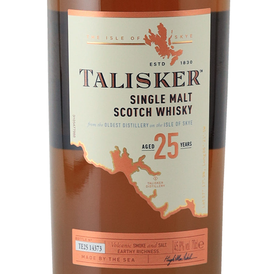 Talisker 25 Year Old 2022 release 700ml - front label