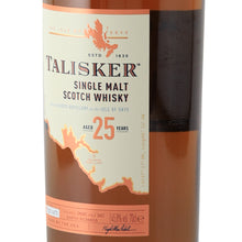 Load image into Gallery viewer, Talisker 25 Year Old 2022 release 700ml - label right angle