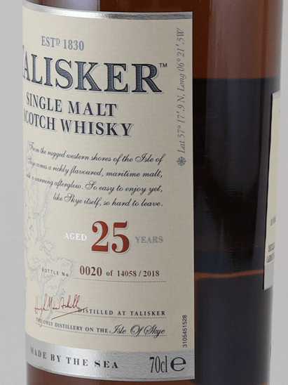 Talisker 25 Year Old 2018 Release Lot 8276 - Bottle Of Japan
