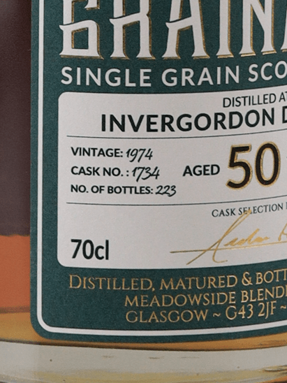 The Grain Man Invergordon 50 Year Old 1974 - Bottle Of Japan