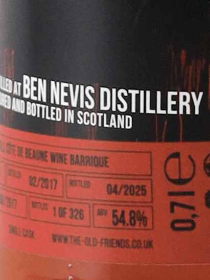 The Old Friends Ben Nevis 8 Year Old 2017 - Bottle Of Japan