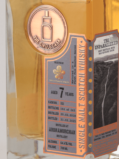 The Single Cask Ardnamurchan 7 Year Old 2018 for THE ULTIMATE SPIRITS & BAR MINMOREHOUSE - Bottle Of Japan