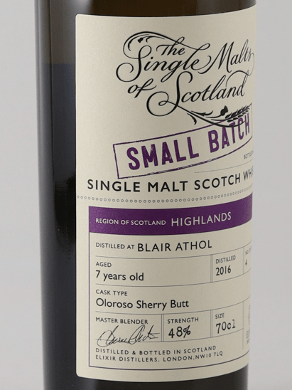 The Single Malts of Scotland Small Batch Blair Athol 7 Year Old 2016 - Bottle Of Japan